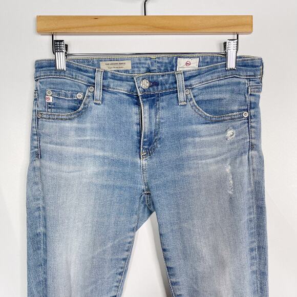 AG Adriano Goldschmied Womens 27 Legging Super Skinny Ankle Jean Ripped Open Hem - Picture 3 of 10